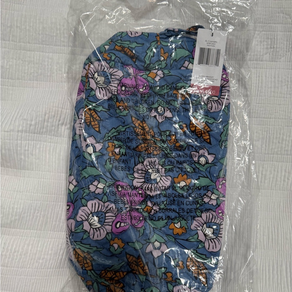 Vera bradley Floral Blue and Purple Bag (XL cosmetics - wild prairie)